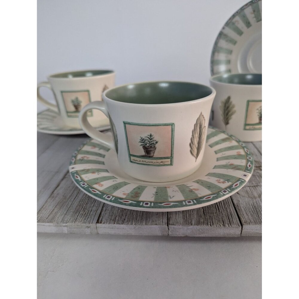 Pfaltzgraff Naturewood Tea Cups and Saucers Set of 3 - Picture 2 of 11